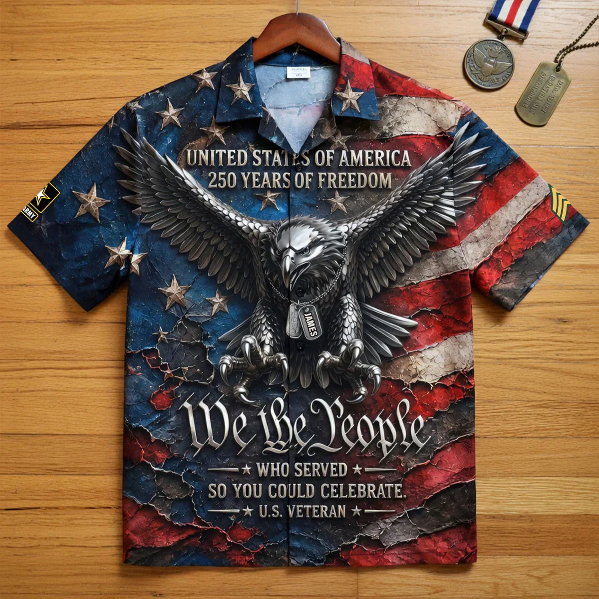 Military Service 250 Years - Personalized Hawaiian Shirt - Gift For Veteran - CU6061810 - Image 2