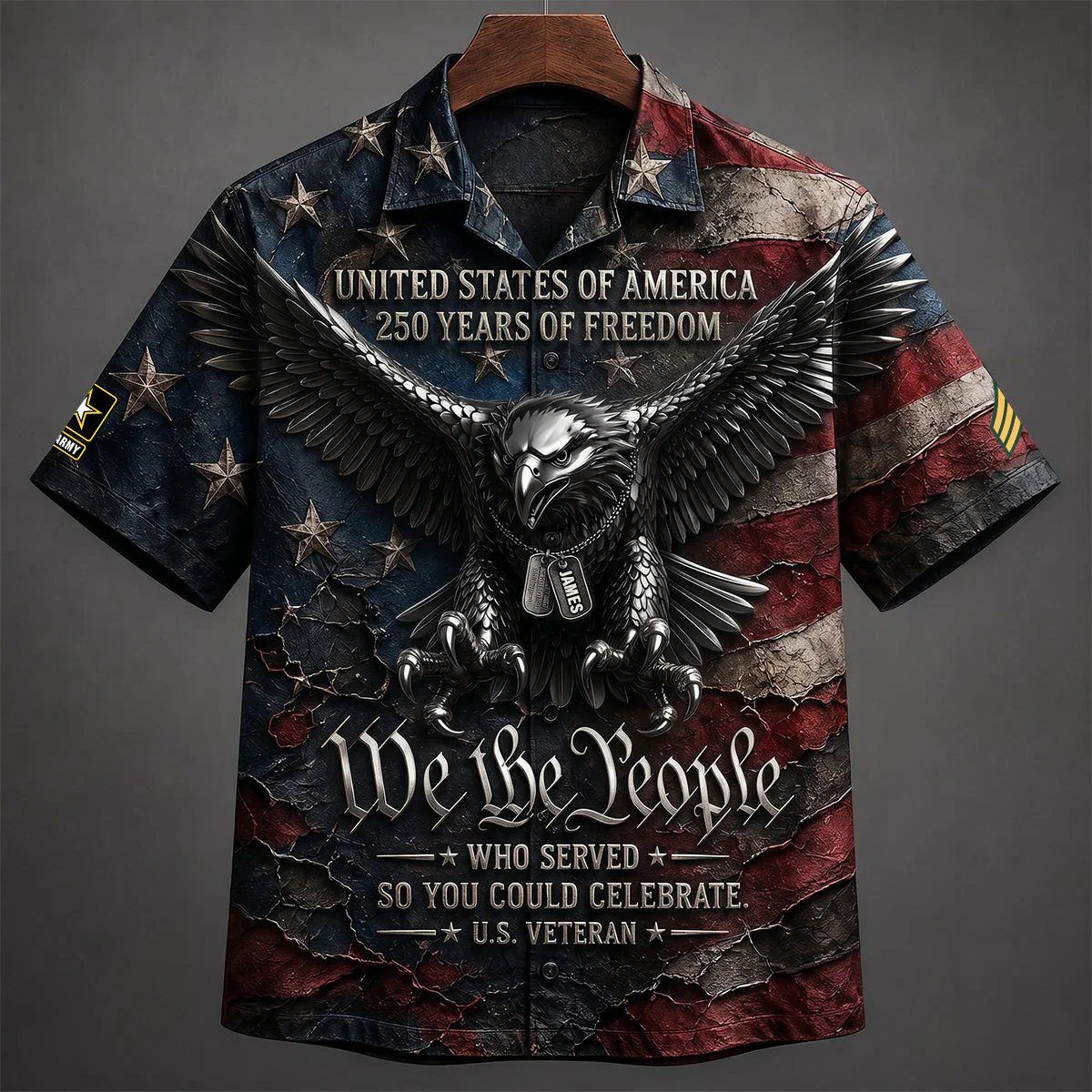 Military Service 250 Years - Personalized Hawaiian Shirt - Gift For Veteran - CU6061810 - Image 3
