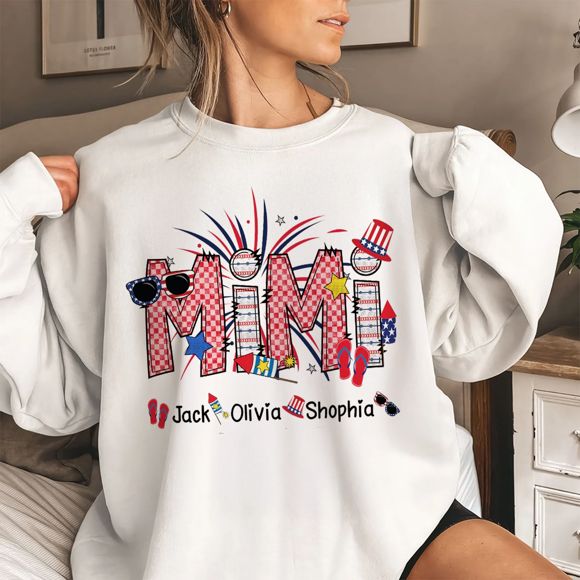 Mimi 4th Of July Style With Grandkids Name - Personalized Shirt - Patriotic Gift For Mom, Grandma - Image 4