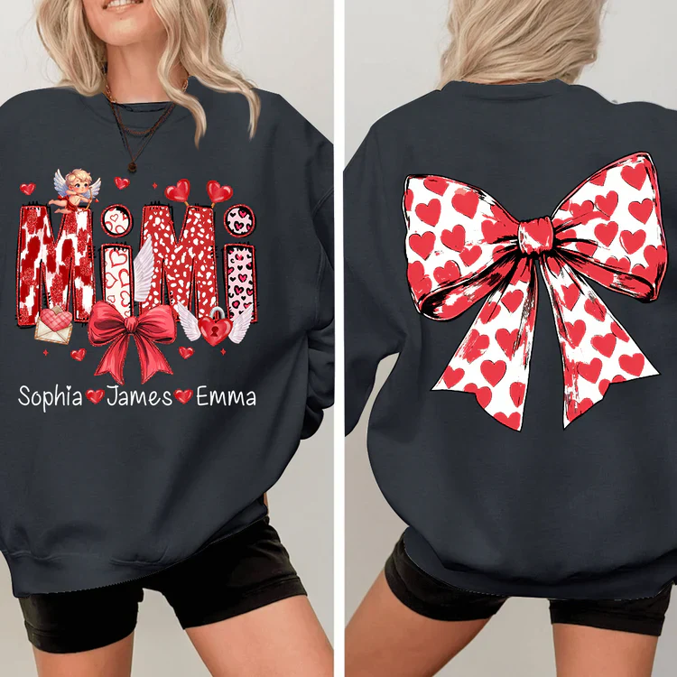 Mimi And Kids - Personalized Sweatshirt With Design On Sleeve - Meaningful Valentine Gifts For Grandma, Mom, Girlfriend, Wife - NH96 - Image 11
