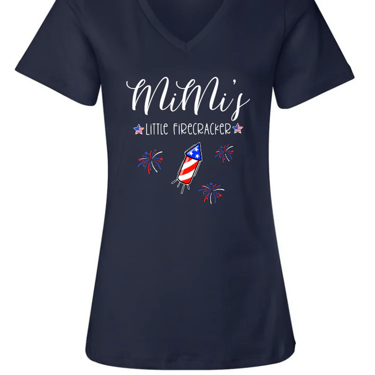 Mimi's Little Firecrackers 4th Of July - Personalized Shirt - Patriotic Gift For Mom, Grandma - Image 3