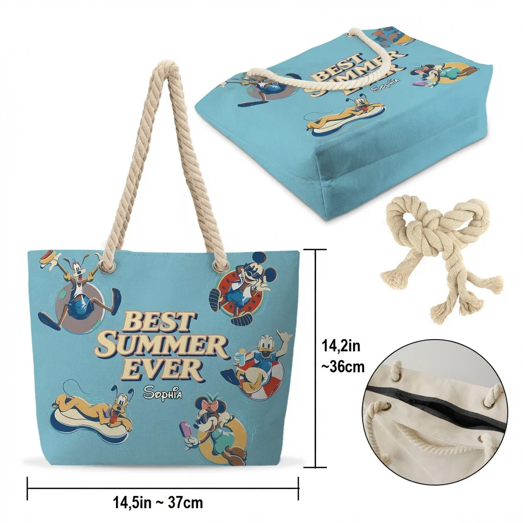 MkMo Best Summer Ever - Personalized Beach Bag - Vacation Gift for Travelers HH01 - Image 7