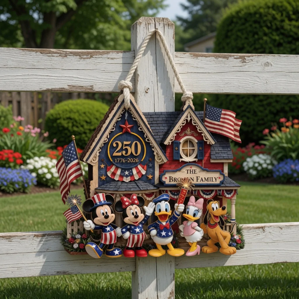 MkMo Celebrate 250 Years Of America - Personalized Custom Shaped Wood Sign - Gift For Family, Patriots NL122 - Image 3