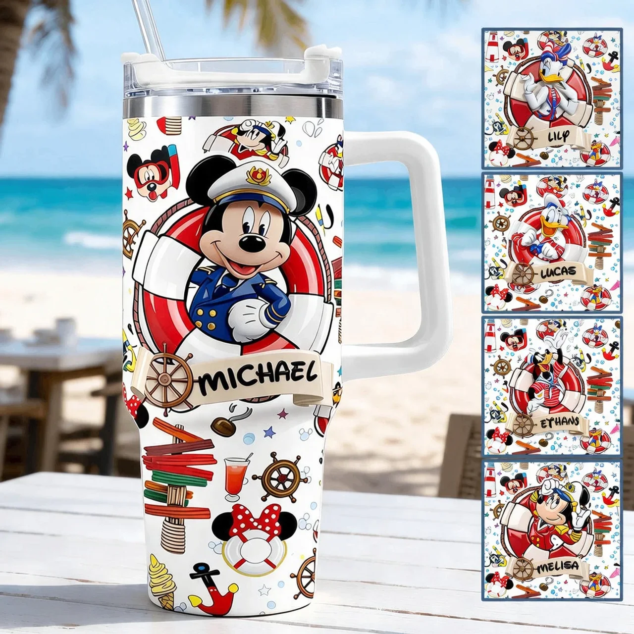 MkMo Cruising Magic Mouse With Friends - Personalized Tumbler - Gift For Fan Movies