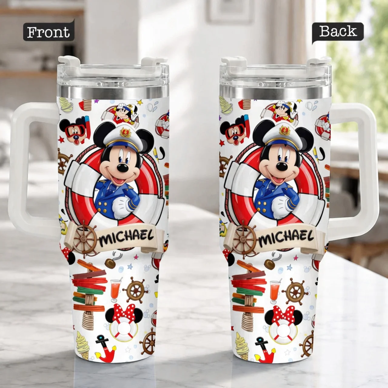 MkMo Cruising Magic Mouse With Friends - Personalized Tumbler - Gift For Fan Movies - Image 3