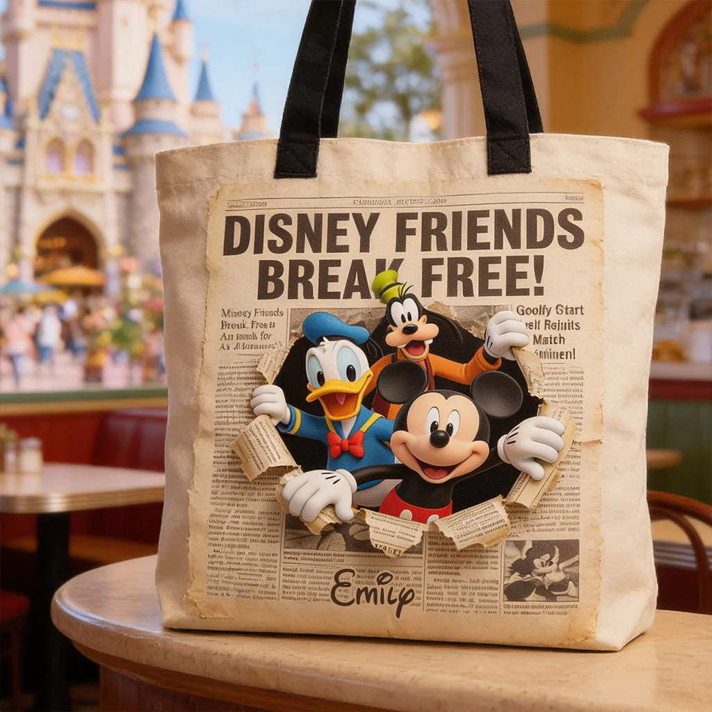 MkMo DSNY Friends Break Free - Personalized Tote Bag - Gift For Movie Fans