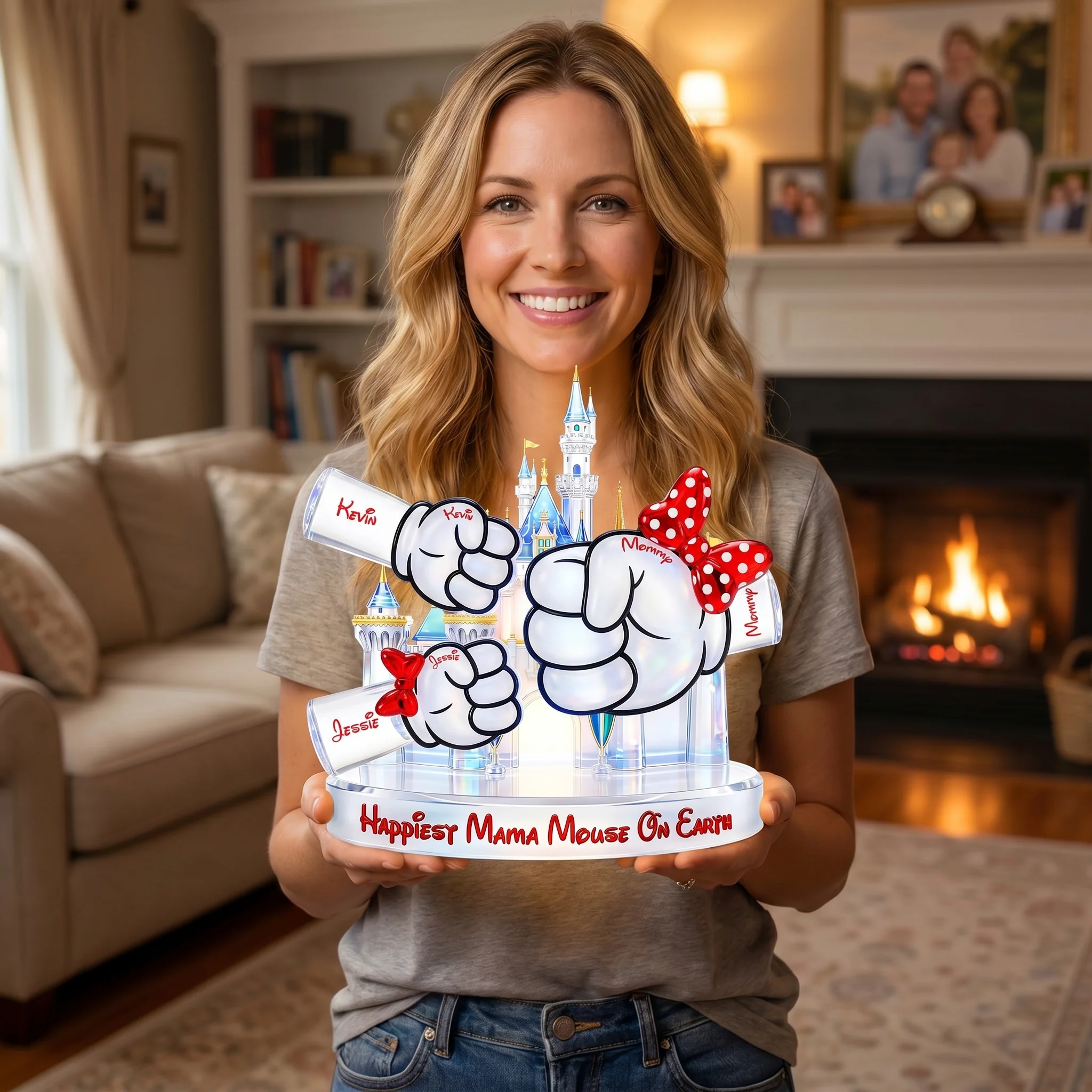 MkMo Happiest Lighting Mama On Earth - Personalized Custom Shaped Acrylic Light Box - Gift For Mom, Movie Fans - Image 3