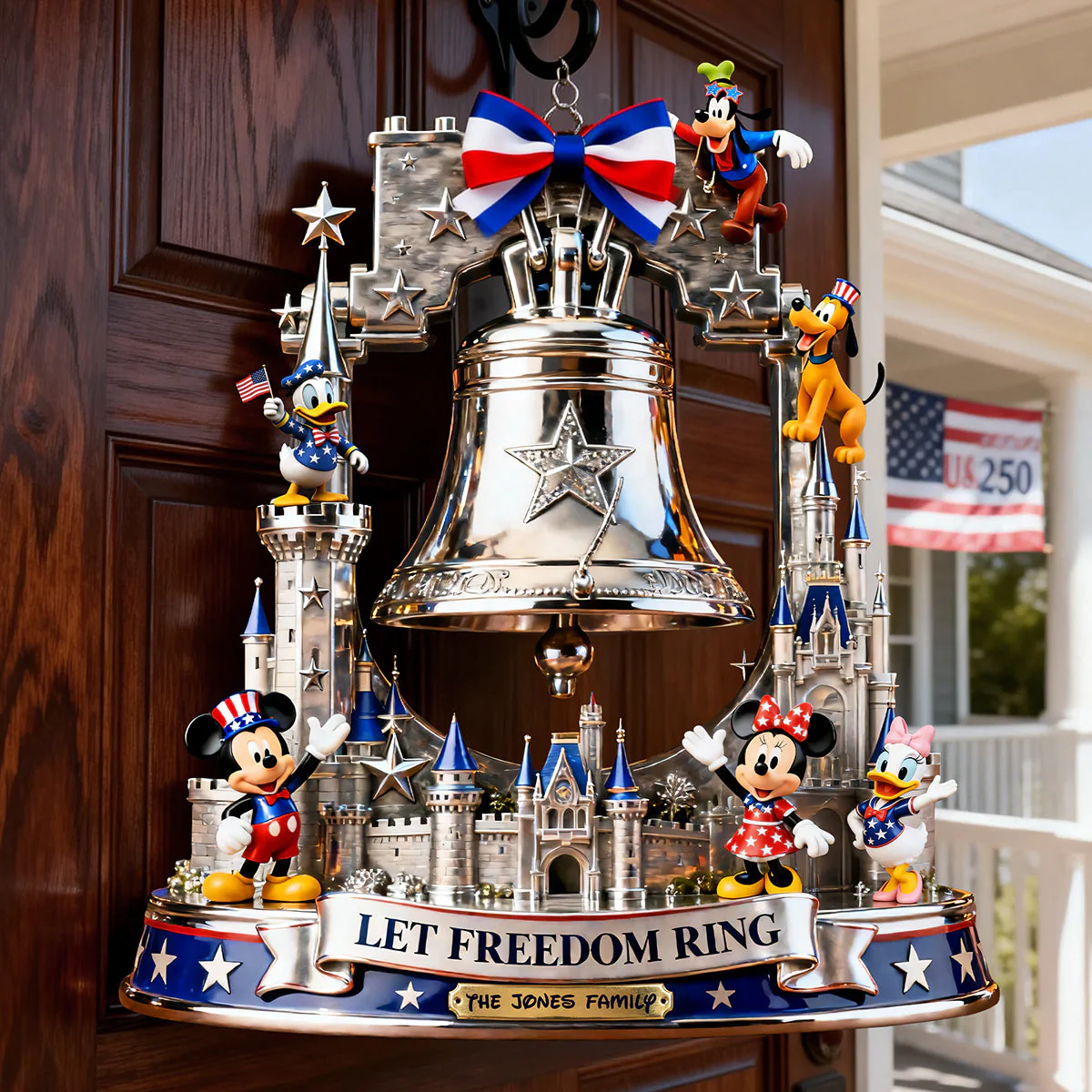 MkMo Let America Freedom Ring - Personalized Custom Shaped Metal Sign - Gift For Family, Patriots - Image 2