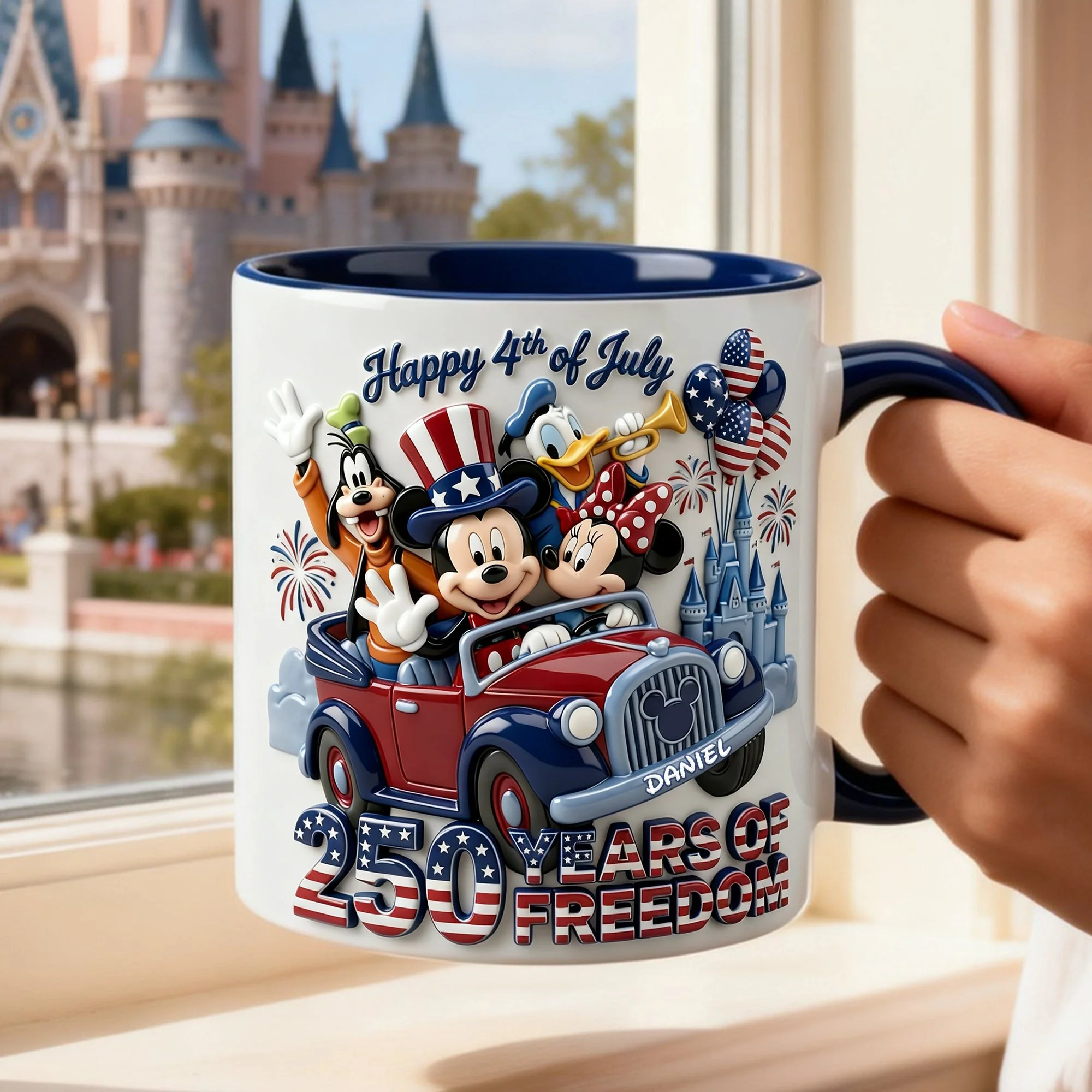 MkMo Magic Mouse 250 Years Of Freedom - Personalized Accent Mug - Gift For Patriots, Movie Fans NL122 - Image 2