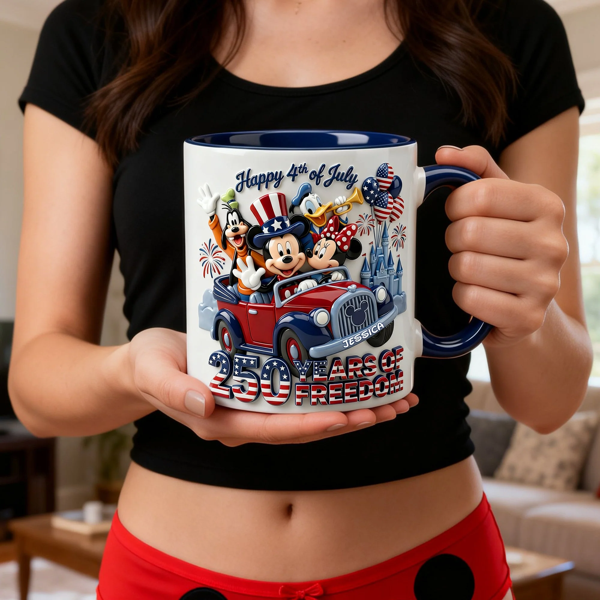 MkMo Magic Mouse 250 Years Of Freedom - Personalized Accent Mug - Gift For Patriots, Movie Fans NL122 - Image 4