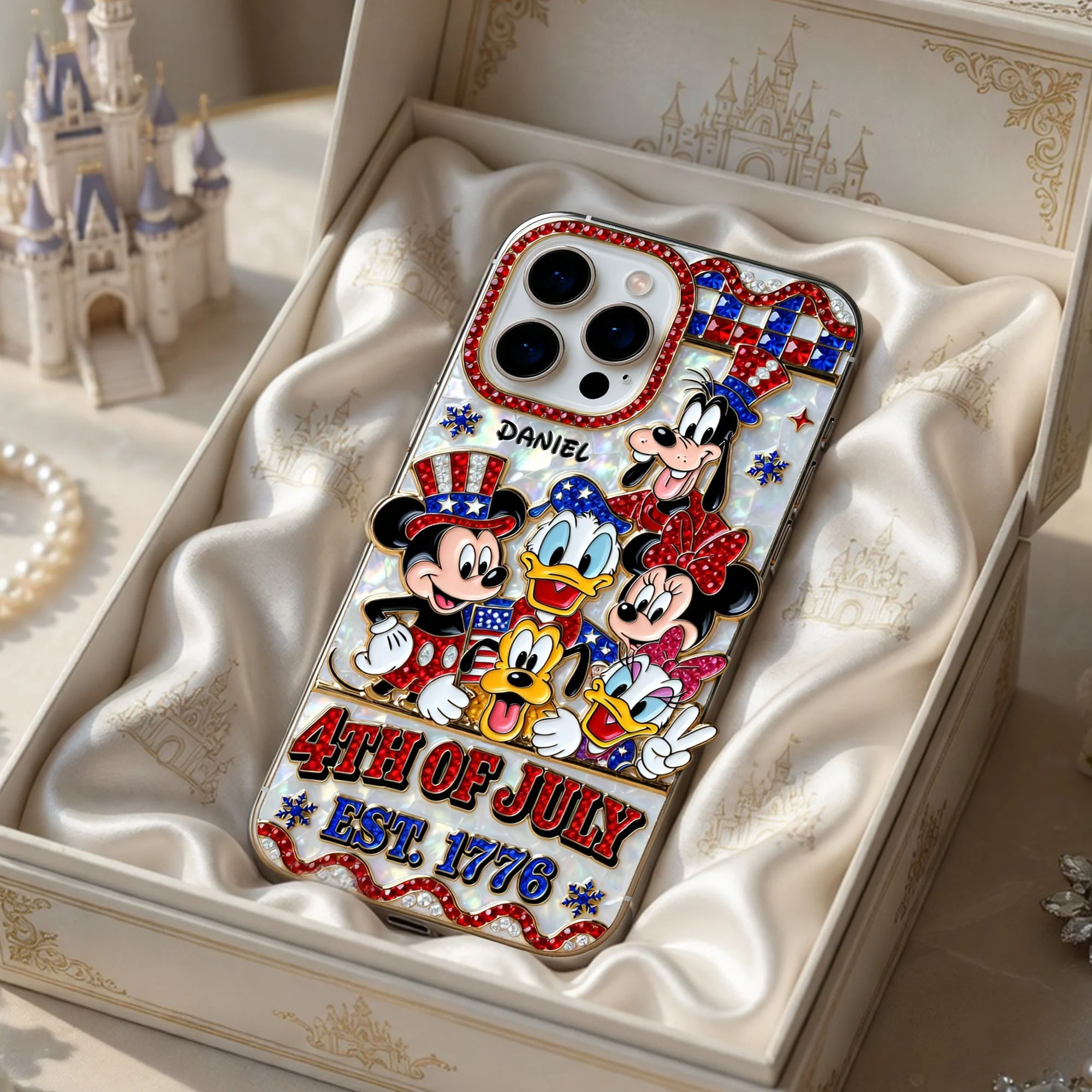 MkMo Magic Mouse 4th Of July - Personalized Phone Case - Gift For Patriots, Movie Fans