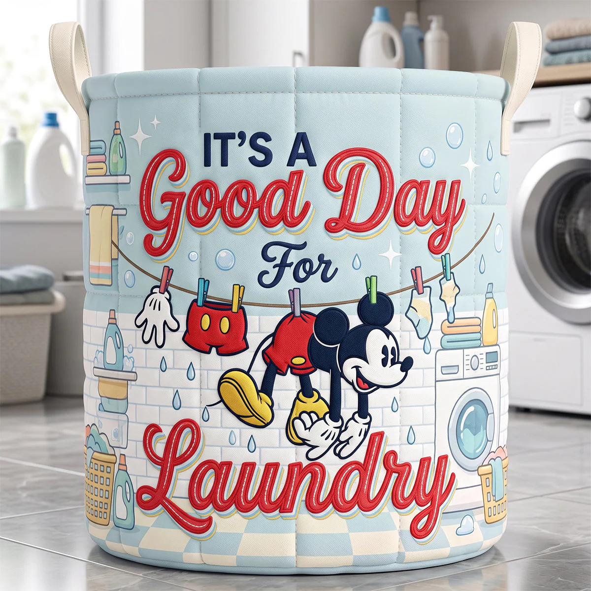 MkMo Magic Mouse A Good Day For Laundry - Personalized Storage Basket - Gift For Her, Family - Image 2