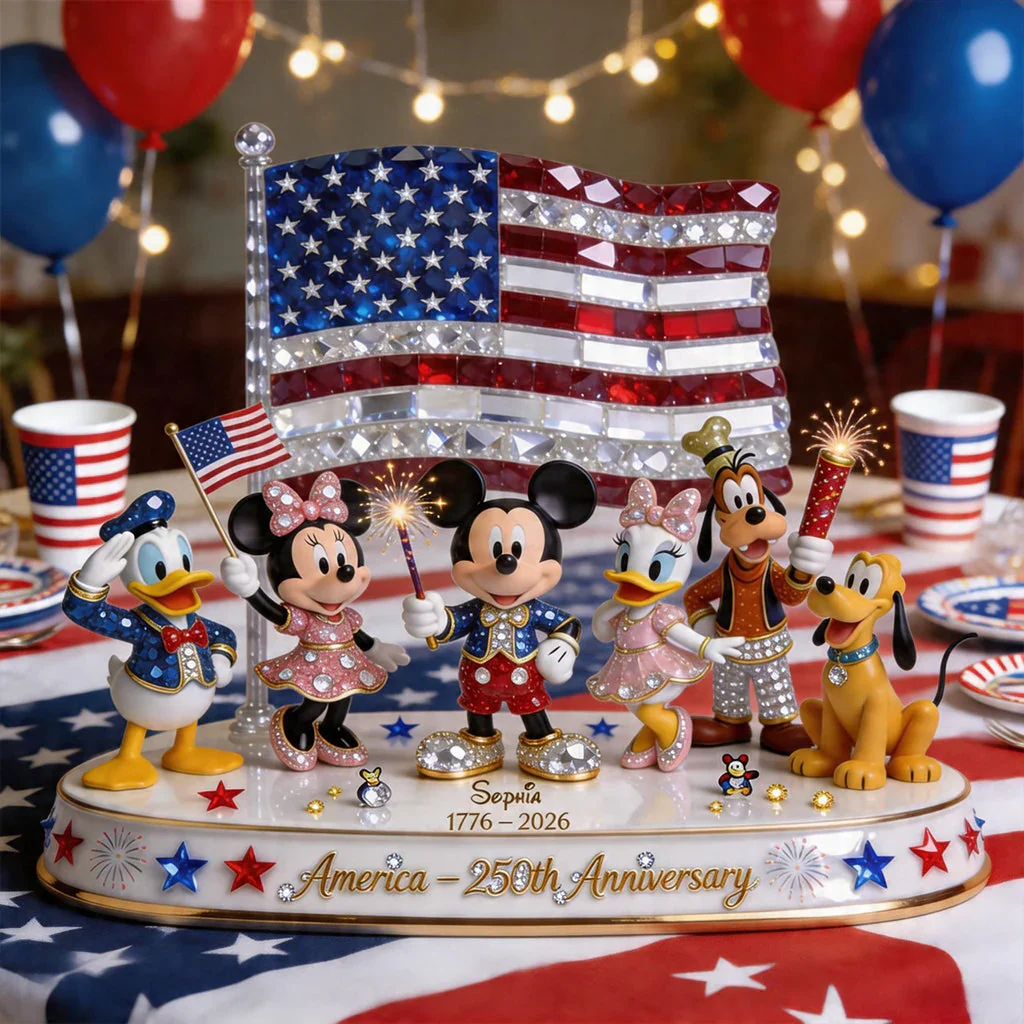 MkMo Magic Mouse America 205th Anniversary - Personalized Acrylic Plaque - Gift For Movie Fans, Patriots HH01