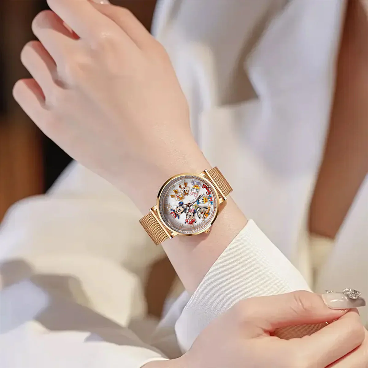 MkMo Magic Mouse And Friends - Personalized Woman Hand Watch - Gift For Her, Movies Fan HH01 - Image 2