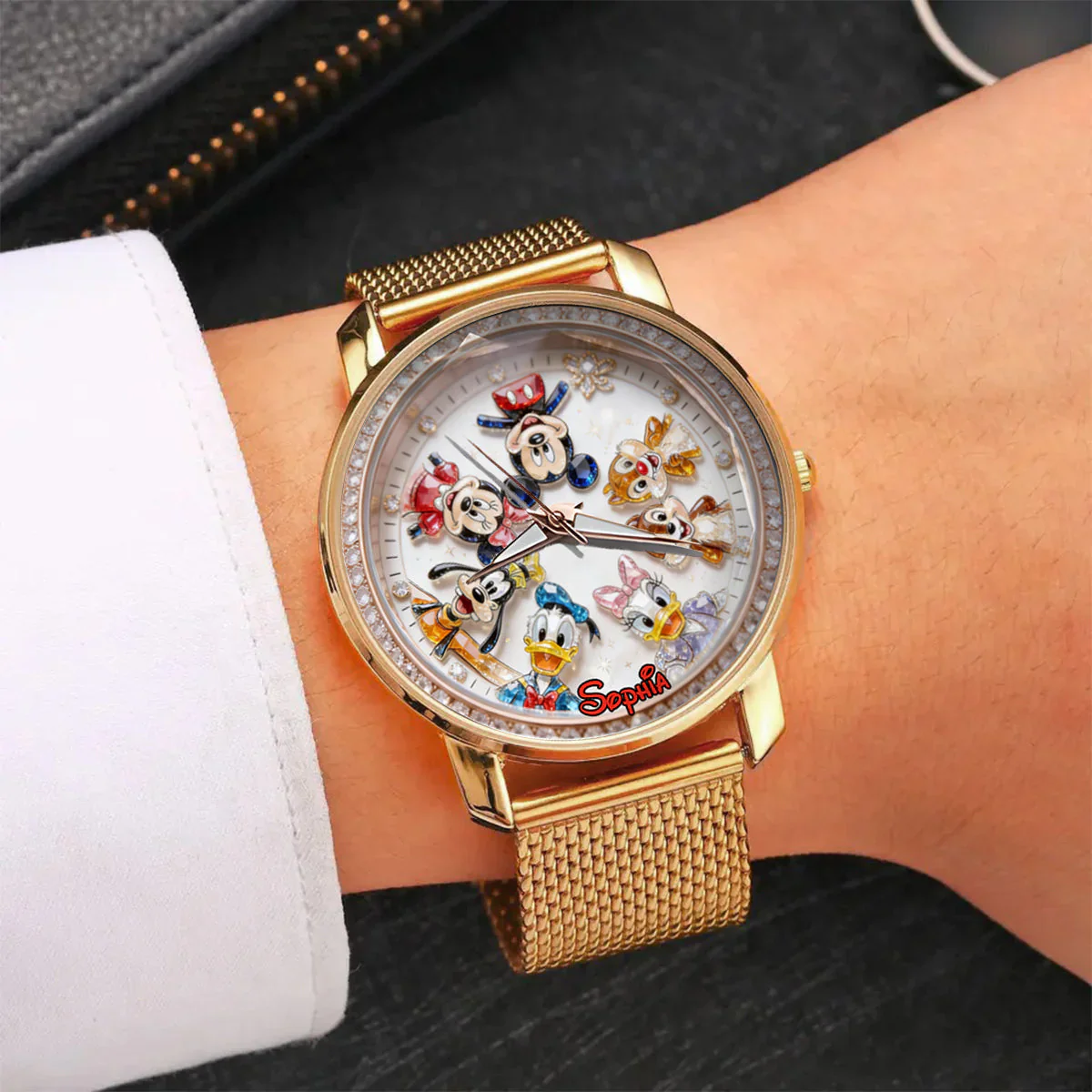 MkMo Magic Mouse And Friends - Personalized Woman Hand Watch - Gift For Her, Movies Fan HH01 - Image 4