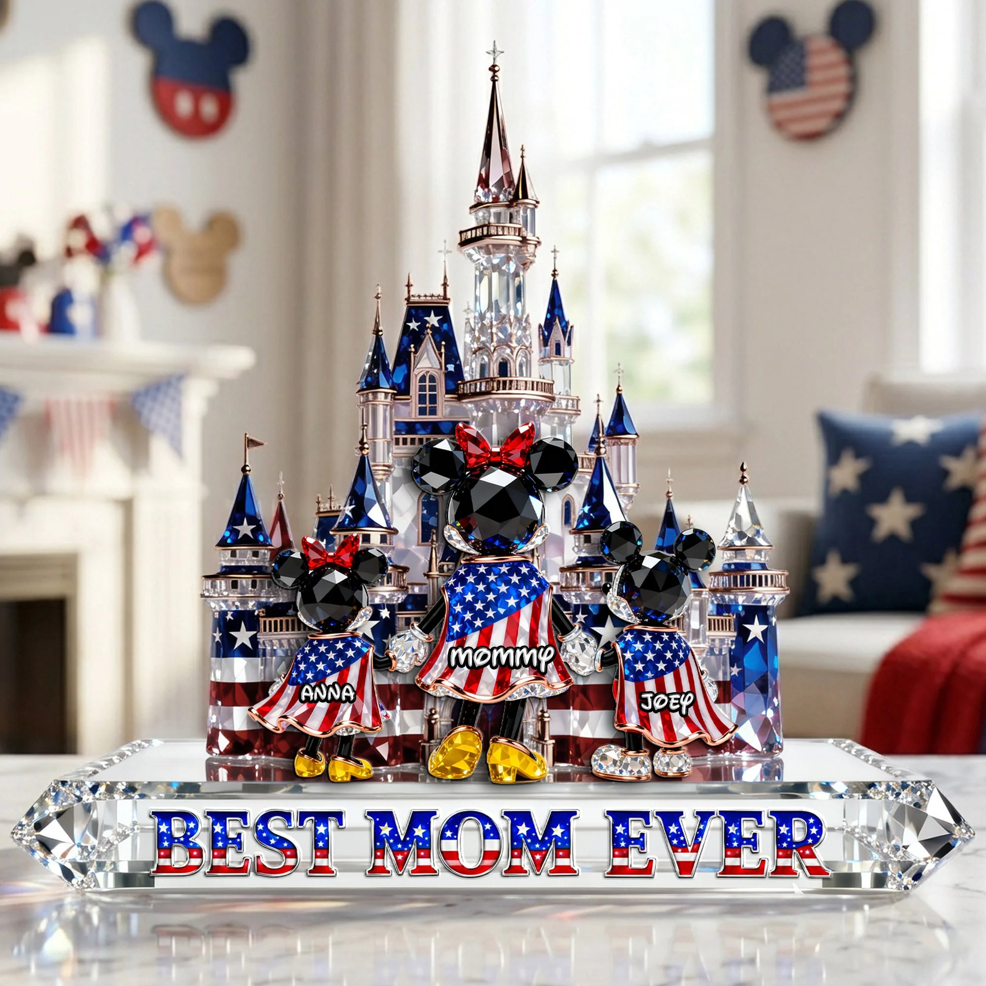 MkMo Magic Mouse Best Mom Ever - Personalized Acrylic Plaque - Gift For Mom, Movie Fans NL122 - Image 2