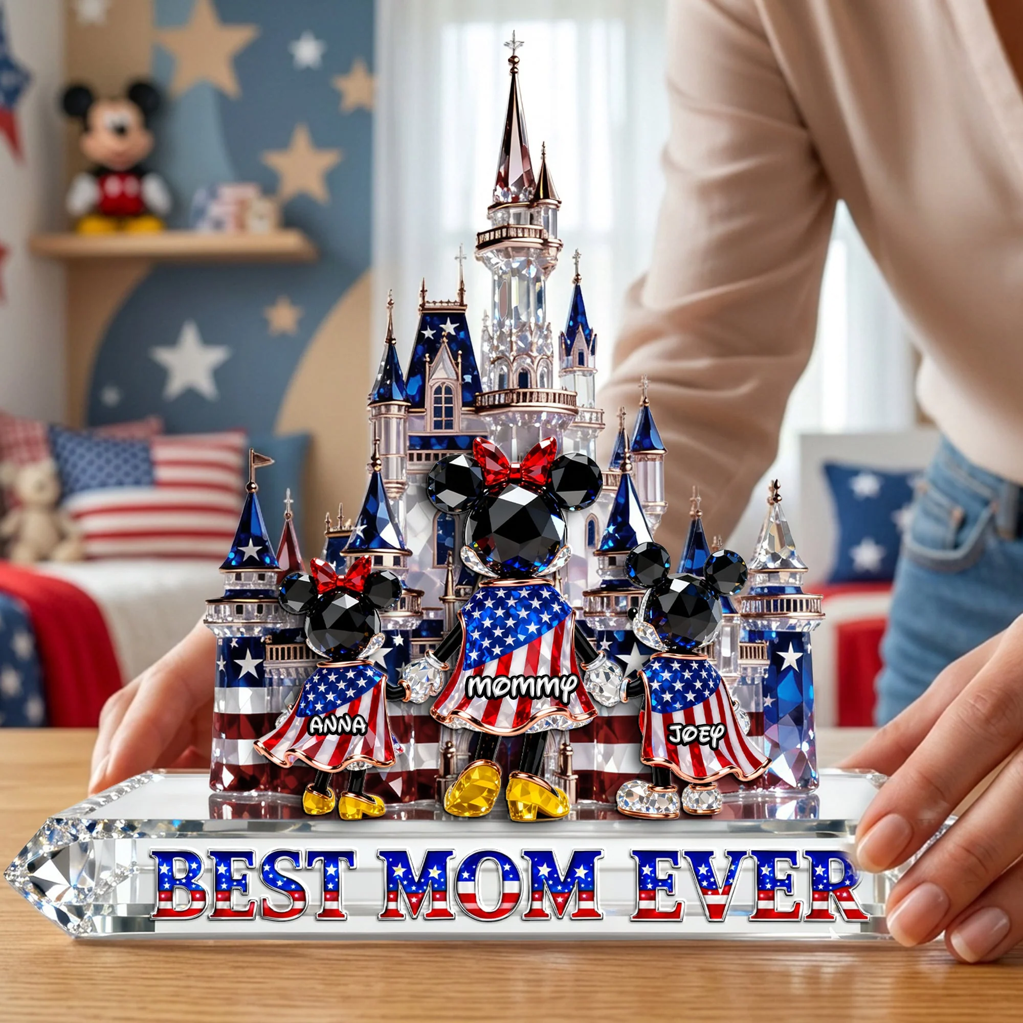 MkMo Magic Mouse Best Mom Ever - Personalized Acrylic Plaque - Gift For Mom, Movie Fans NL122 - Image 3