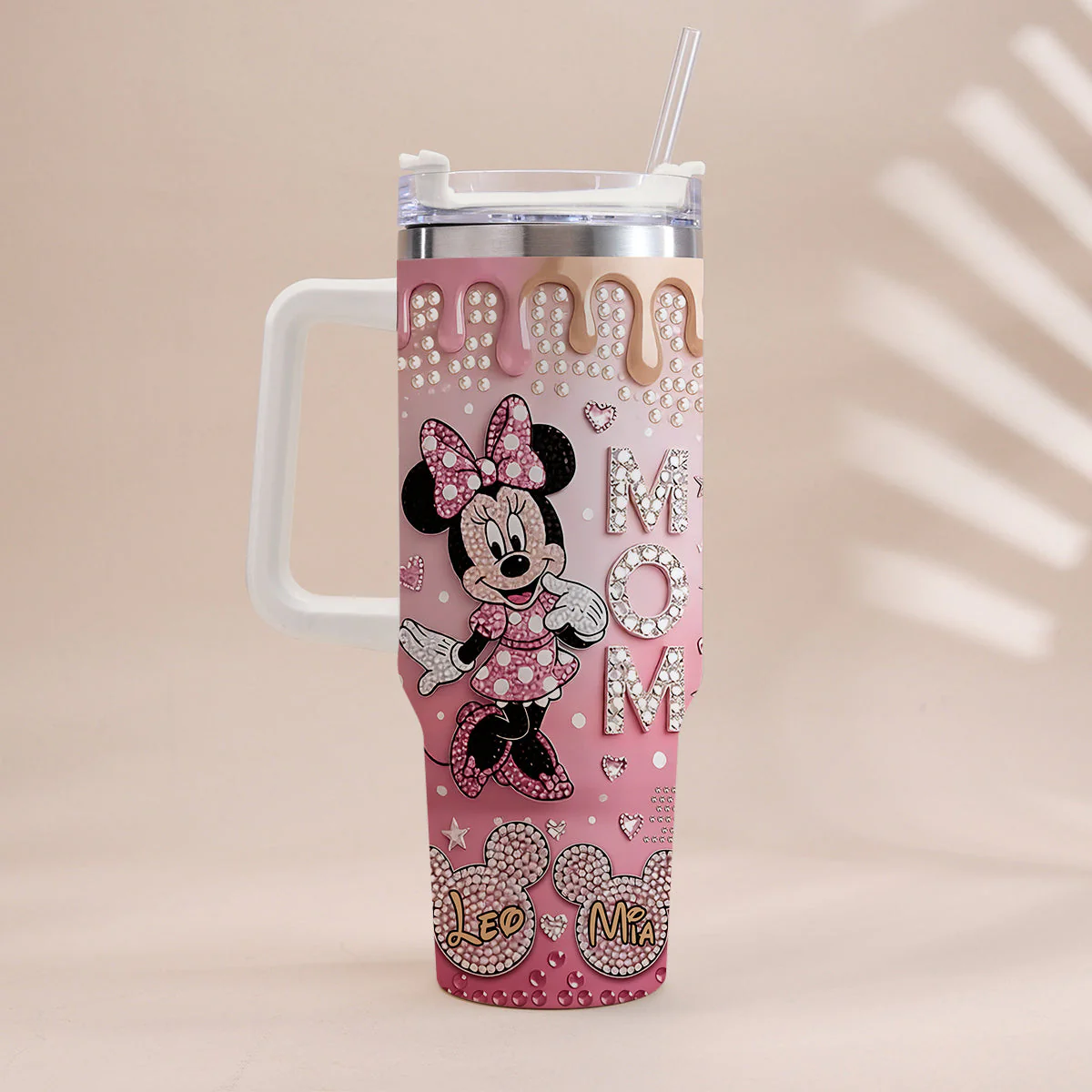 MkMo Magic Mouse Best Mom Ever - Personalized Tumbler With Handle - Gift For Mom, Movie Fans NL122 - Image 5