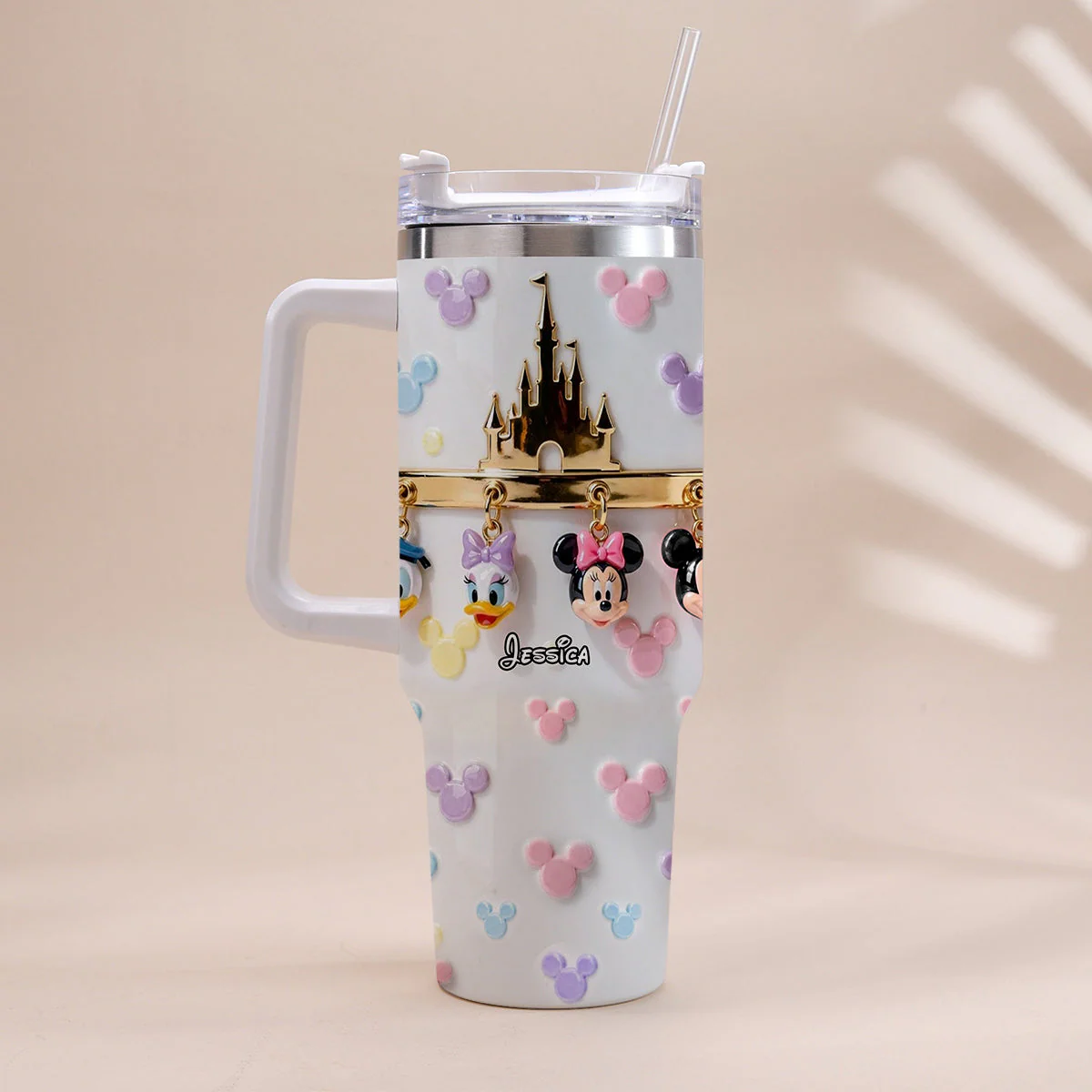 MkMo Magic Mouse Castle - Personalized Tumbler 40oz Cup With Straw - Gift For Movie Fans NL122 - Image 3