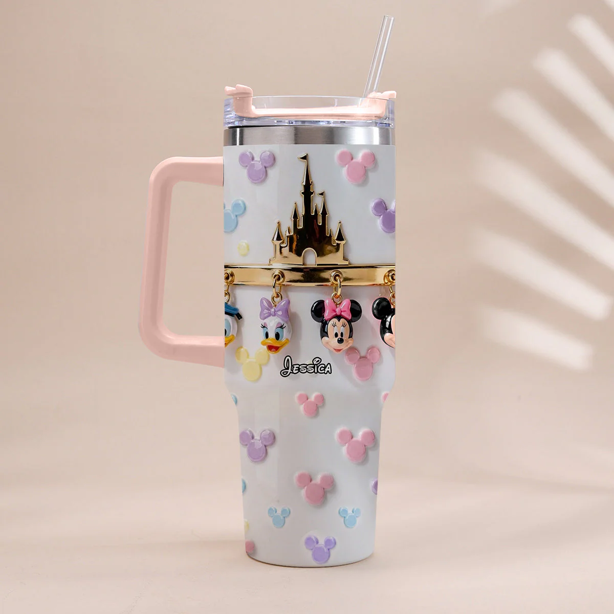 MkMo Magic Mouse Castle - Personalized Tumbler 40oz Cup With Straw - Gift For Movie Fans NL122 - Image 4