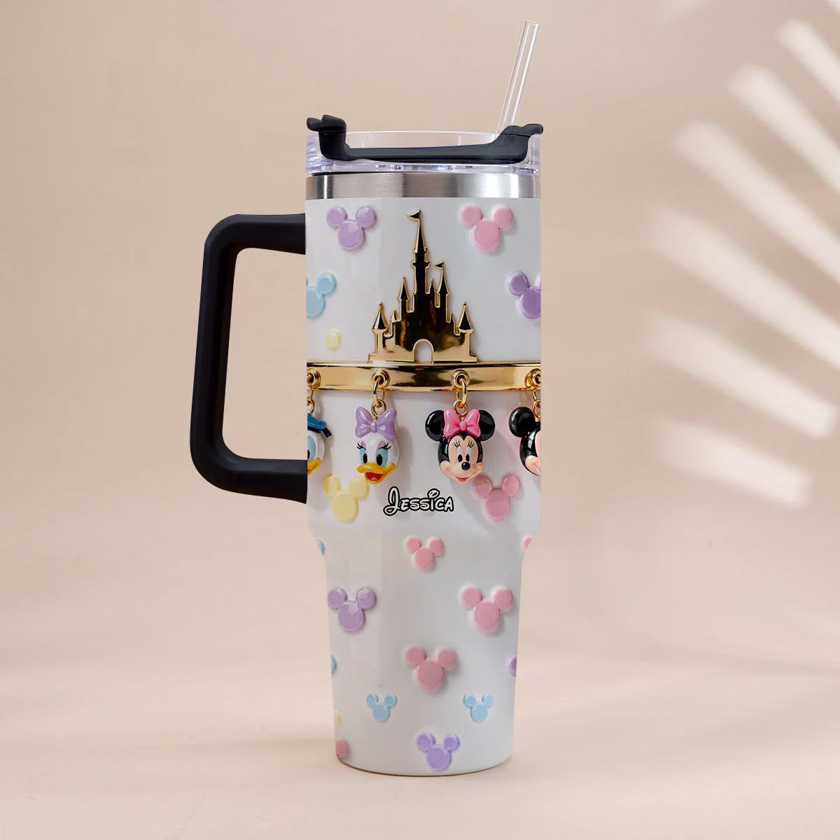 MkMo Magic Mouse Castle - Personalized Tumbler 40oz Cup With Straw - Gift For Movie Fans NL122 - Image 5