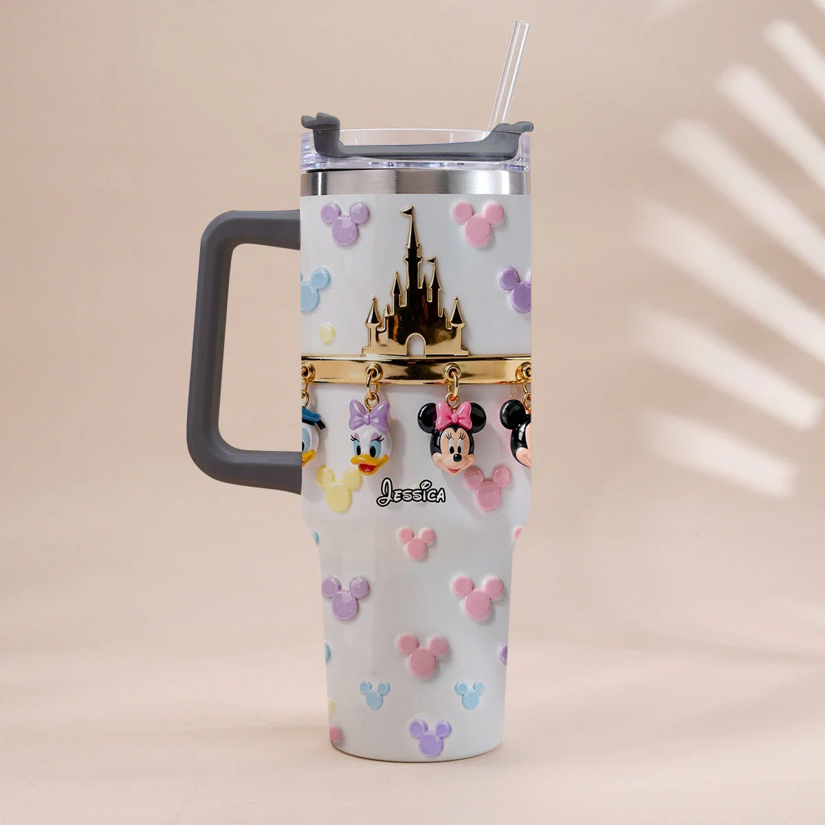 MkMo Magic Mouse Castle - Personalized Tumbler 40oz Cup With Straw - Gift For Movie Fans NL122 - Image 7