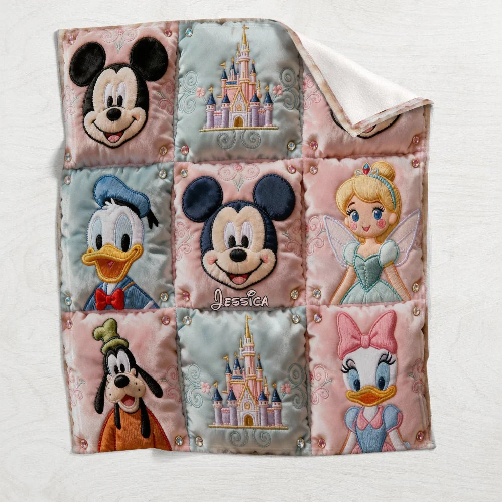 MkMo Magic Mouse Castle With Friends - Personalized Blanket - Gift For Movie Fans, Daughters, Family NL122 - Image 5