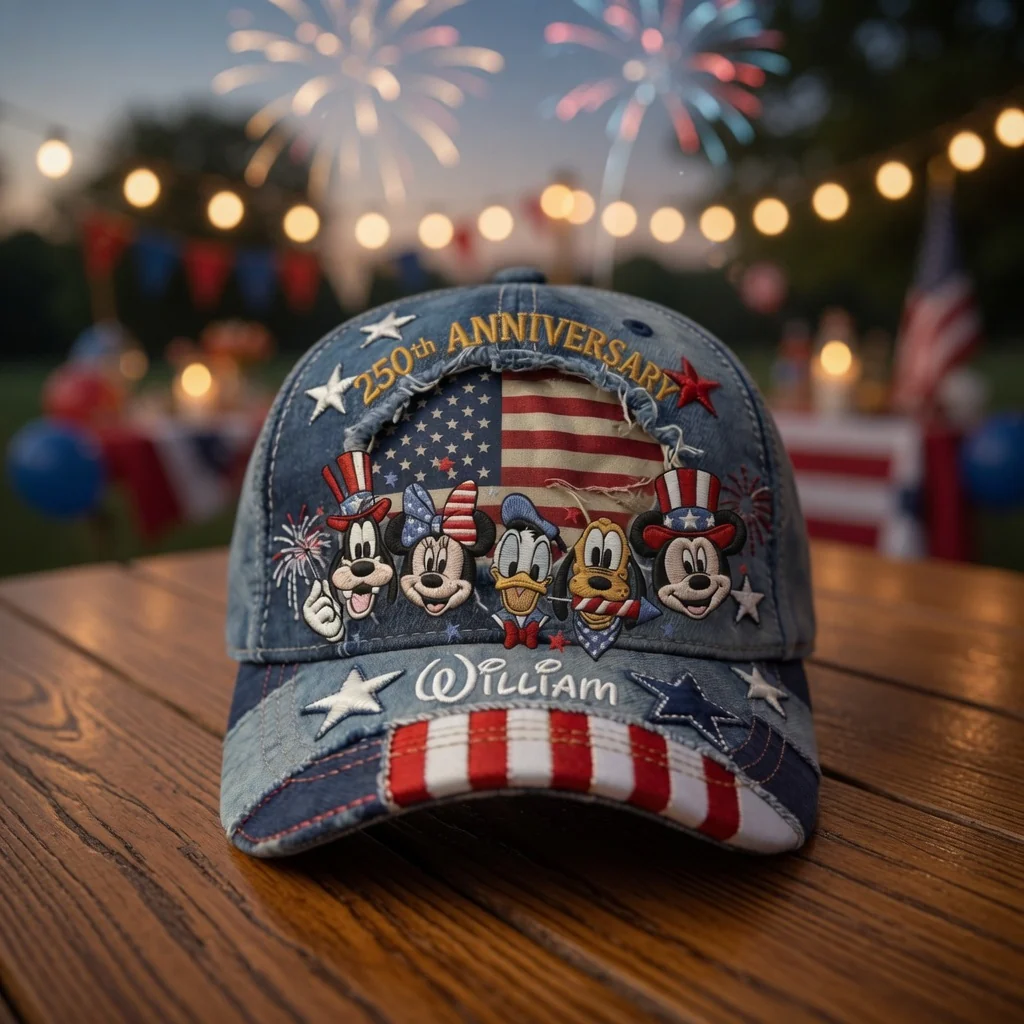 MkMo Magic Mouse Celebrate 250 Years Of America Freedom - Personalized Classic Cap - Gift For Patriots NL122 - Image 3