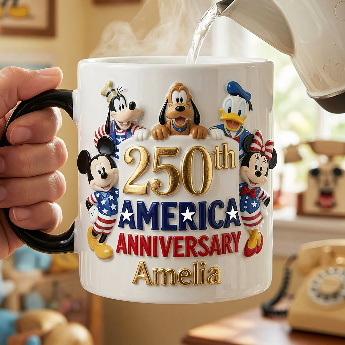 MkMo Magic Mouse Celebrate 250 Years Of America Freedom - Personalized Coffee Mug - Gift For Patriots