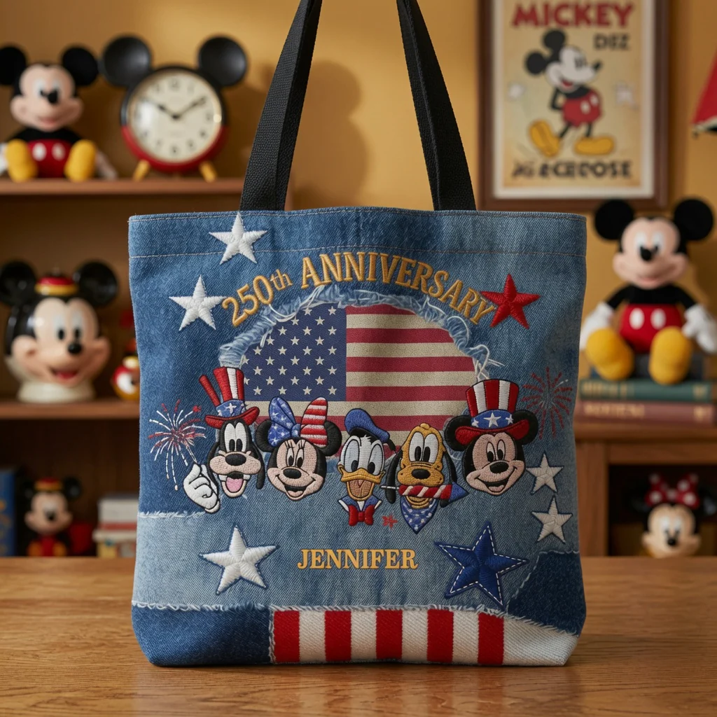 MkMo Magic Mouse Celebrate 250 Years Of America Freedom - Personalized Tote Bag - Gift For Patriots - Image 2