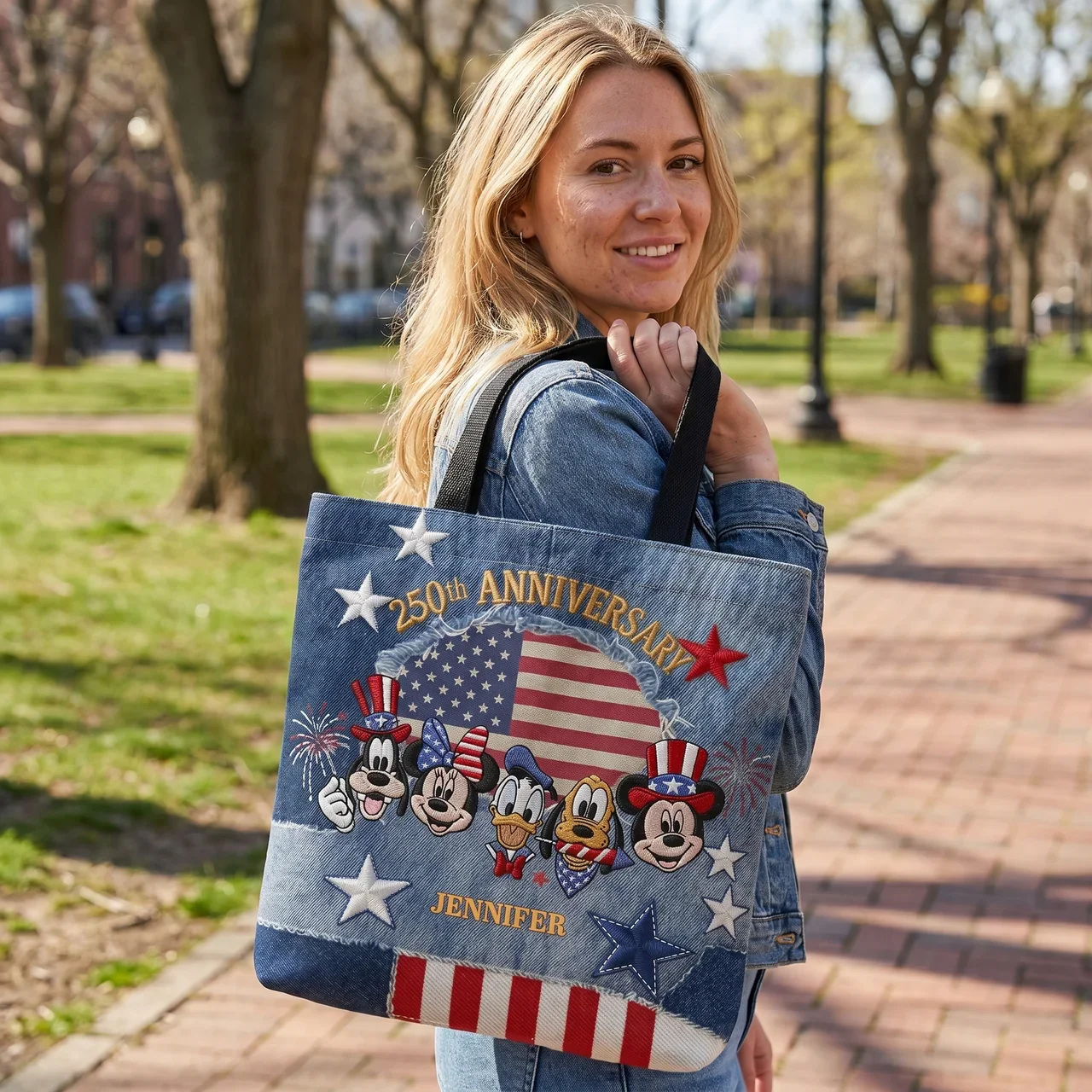 MkMo Magic Mouse Celebrate 250 Years Of America Freedom - Personalized Tote Bag - Gift For Patriots - Image 5