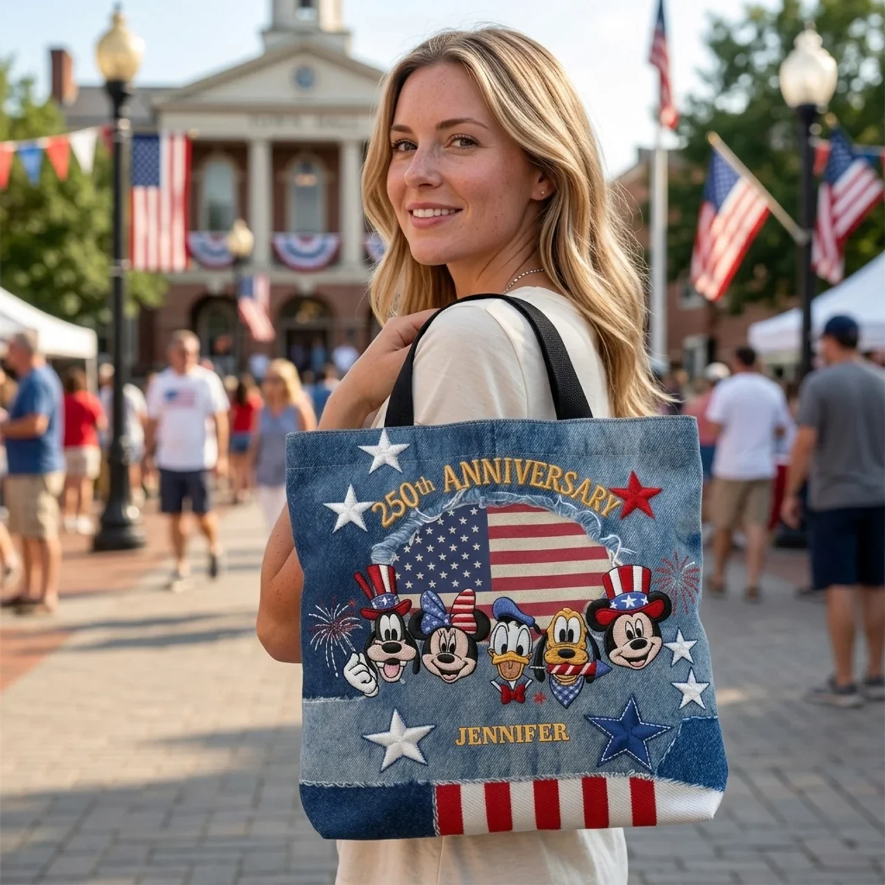 MkMo Magic Mouse Celebrate 250 Years Of America Freedom - Personalized Tote Bag - Gift For Patriots - Image 6
