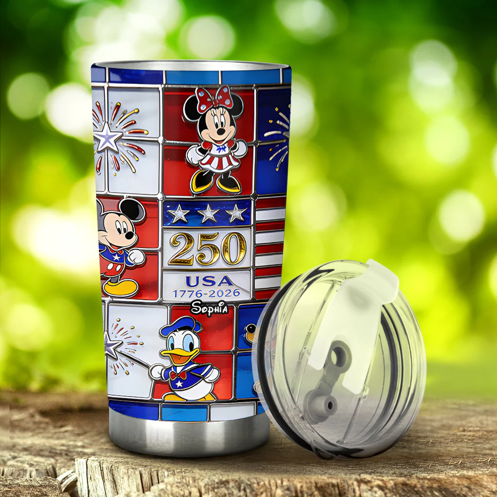 MkMo Magic Mouse Celebrate 250 Years Of America Freedom - Personalized Tumbler - Gift For Movie Fans, Patriots NL122 - Image 4