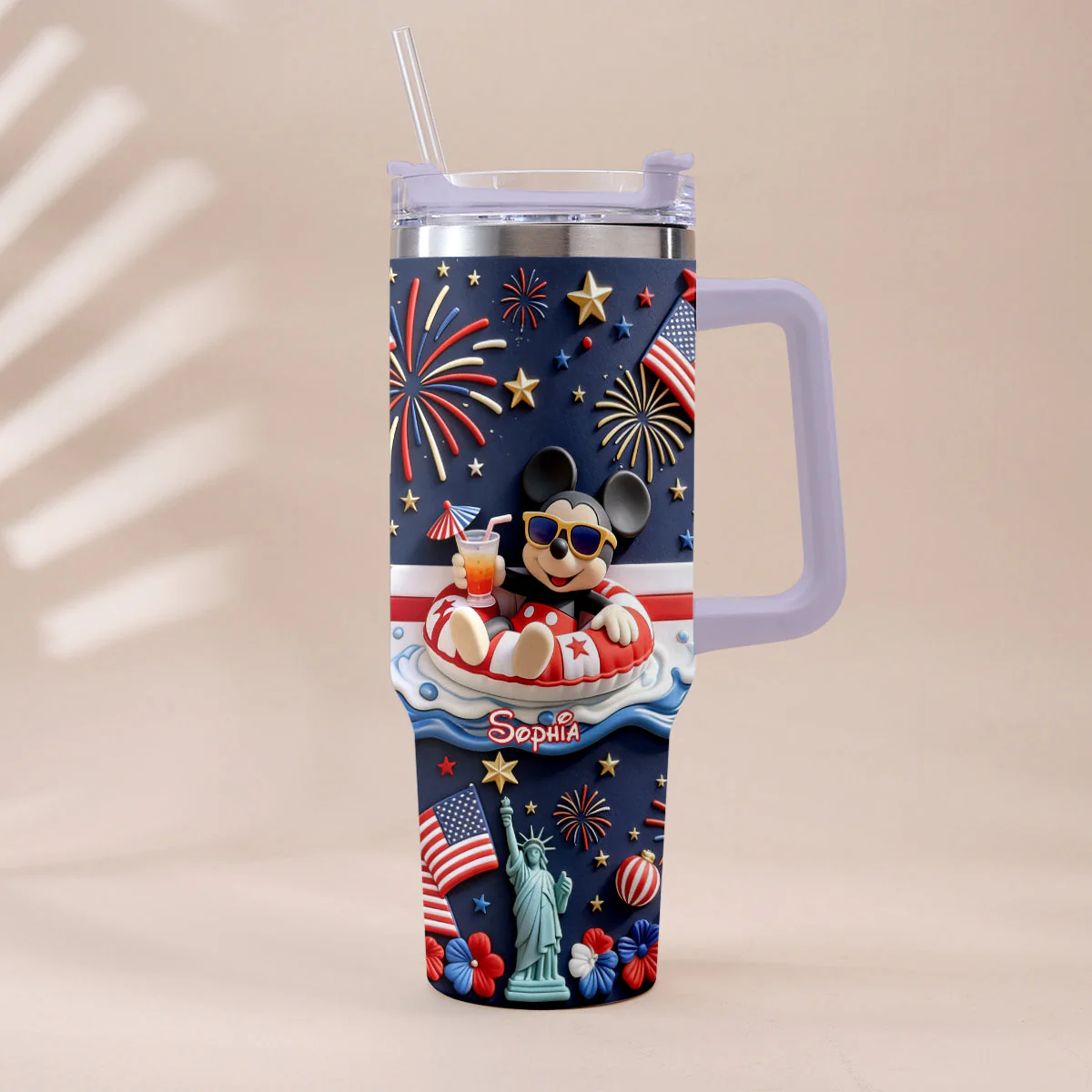 MkMo Magic Mouse Celebrate 250 Years Of America Freedom - Personalized Tumbler With Handle - Gift For Patriots - Image 13