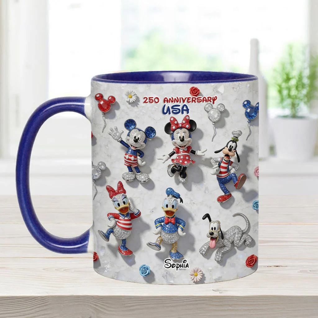 MkMo Magic Mouse Celebrate 250 Years Of America - Personalized Accent Mug - Gift For Movie Fans, Patriots - Image 2