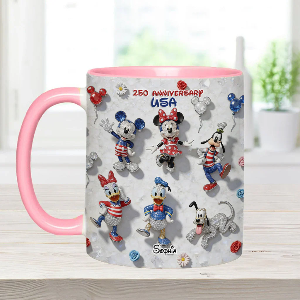 MkMo Magic Mouse Celebrate 250 Years Of America - Personalized Accent Mug - Gift For Movie Fans, Patriots - Image 3