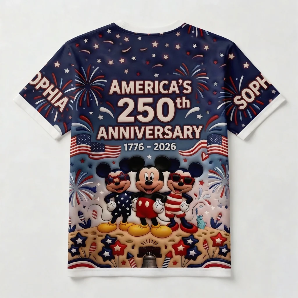 MkMo Magic Mouse Celebrate 250 Years Of America - Personalized All Over Shirt - Gift For Movie Fans, Patriots HH01 - Image 2