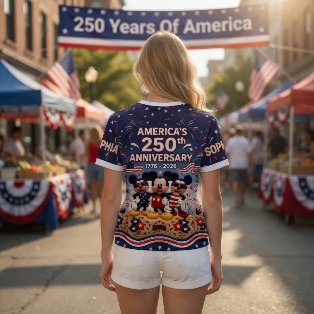 MkMo Magic Mouse Celebrate 250 Years Of America - Personalized All Over Shirt - Gift For Movie Fans, Patriots HH01 - Image 4