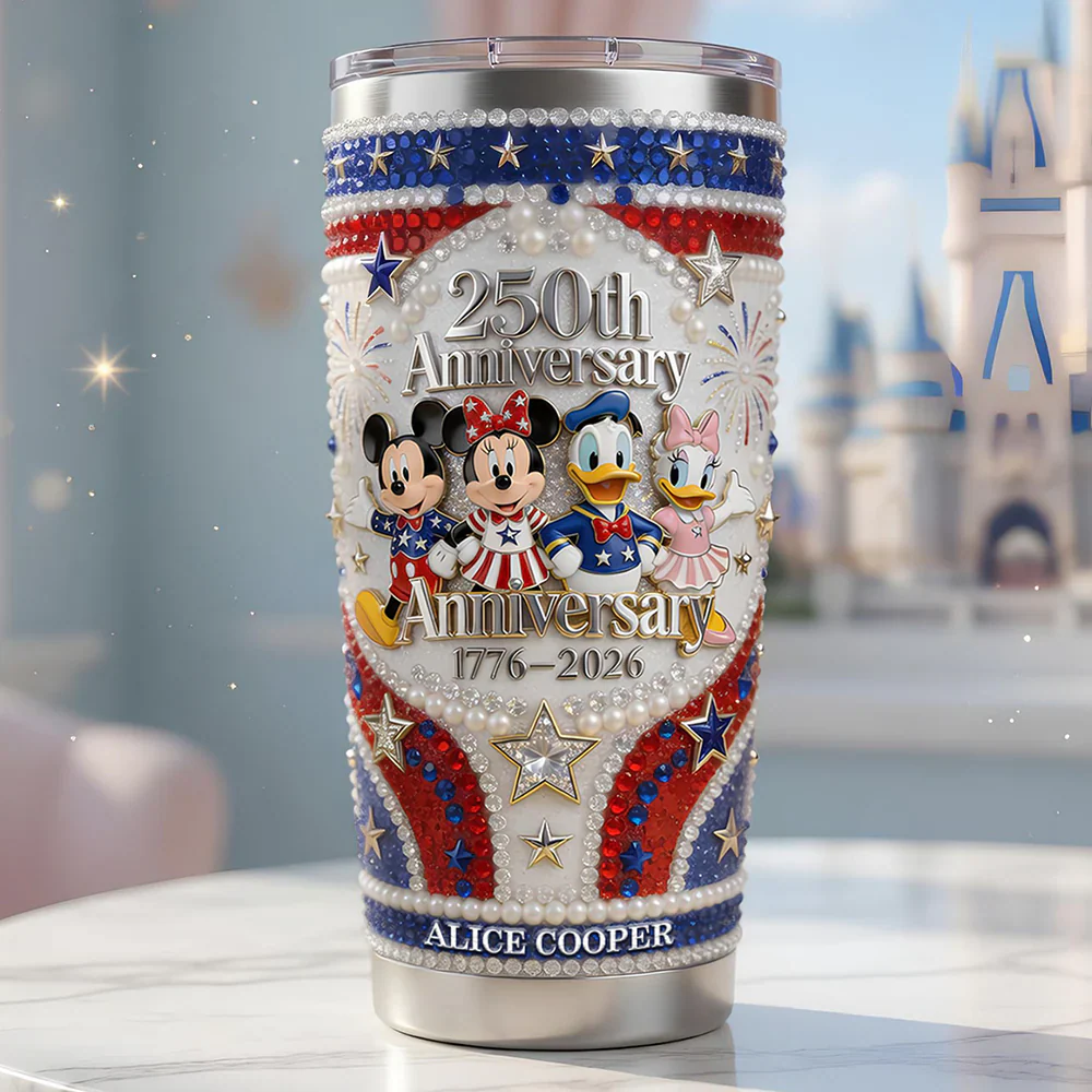 Mkmo Magic Mouse Celebrate 250 Years Of America - Personalized Tumbler - Gift For Movie Fans Patriots