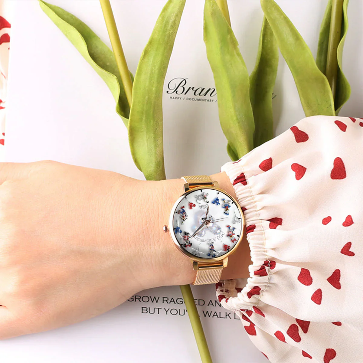 MkMo Magic Mouse Celebrate 250 Years Of America - Personalized Women Hand Watch - Gift For Movie Fans NL122 - Image 5