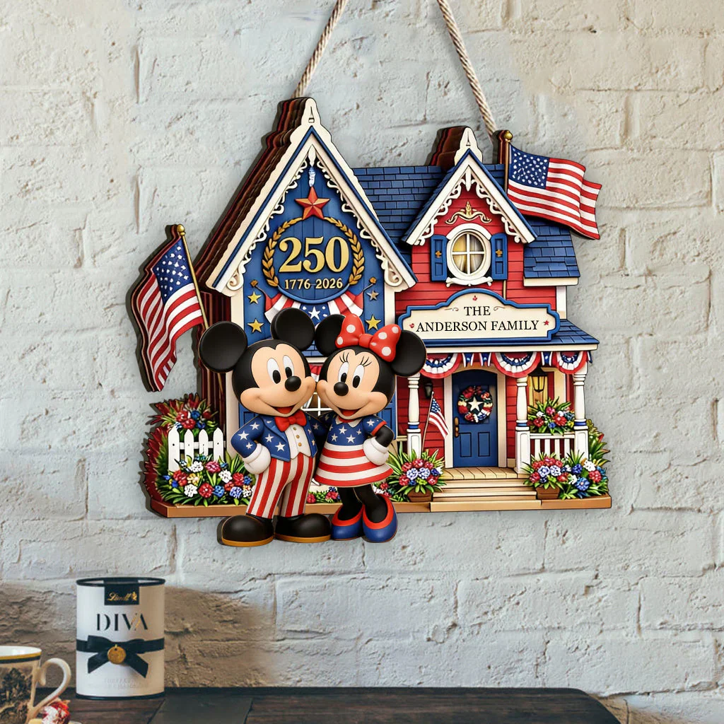 MkMo Magic Mouse Celebrate 250 Years Of America - Personalized Wood Sign - Gift For Movie Fans, Patriots - Image 2