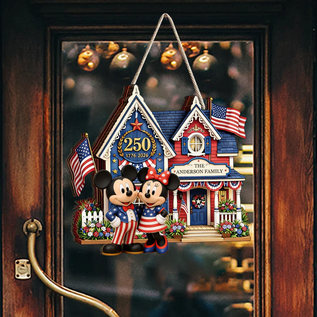 MkMo Magic Mouse Celebrate 250 Years Of America - Personalized Wood Sign - Gift For Movie Fans, Patriots - Image 3