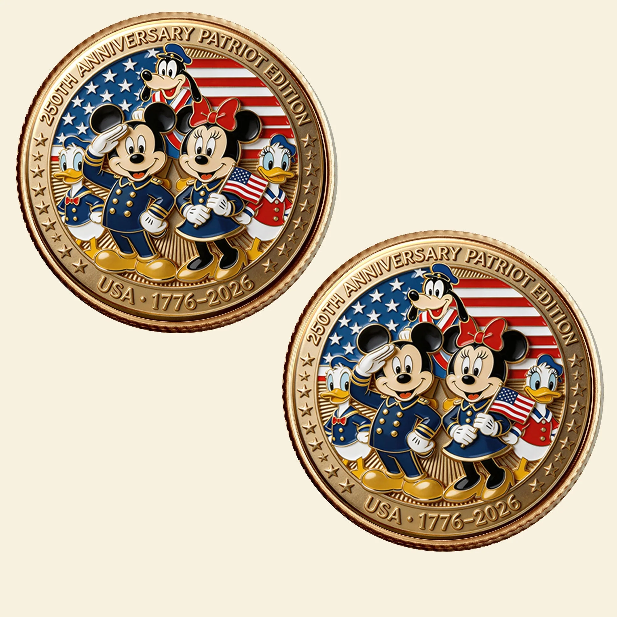 MkMo Magic Mouse Celebrate 250 Years Of Freedom - Personalized Metal Coin - Anniversary Gift For Patriots, Movie Fans NL122 - Image 3
