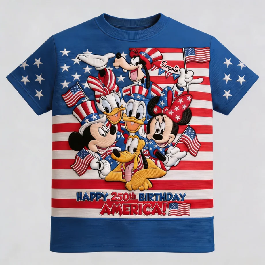 MkMo Magic Mouse Celebrate 250th Anniversary Of USA - Personalized All Over Shirt - Gift For Movie Fans, Patriots, Family NL122 - Image 5