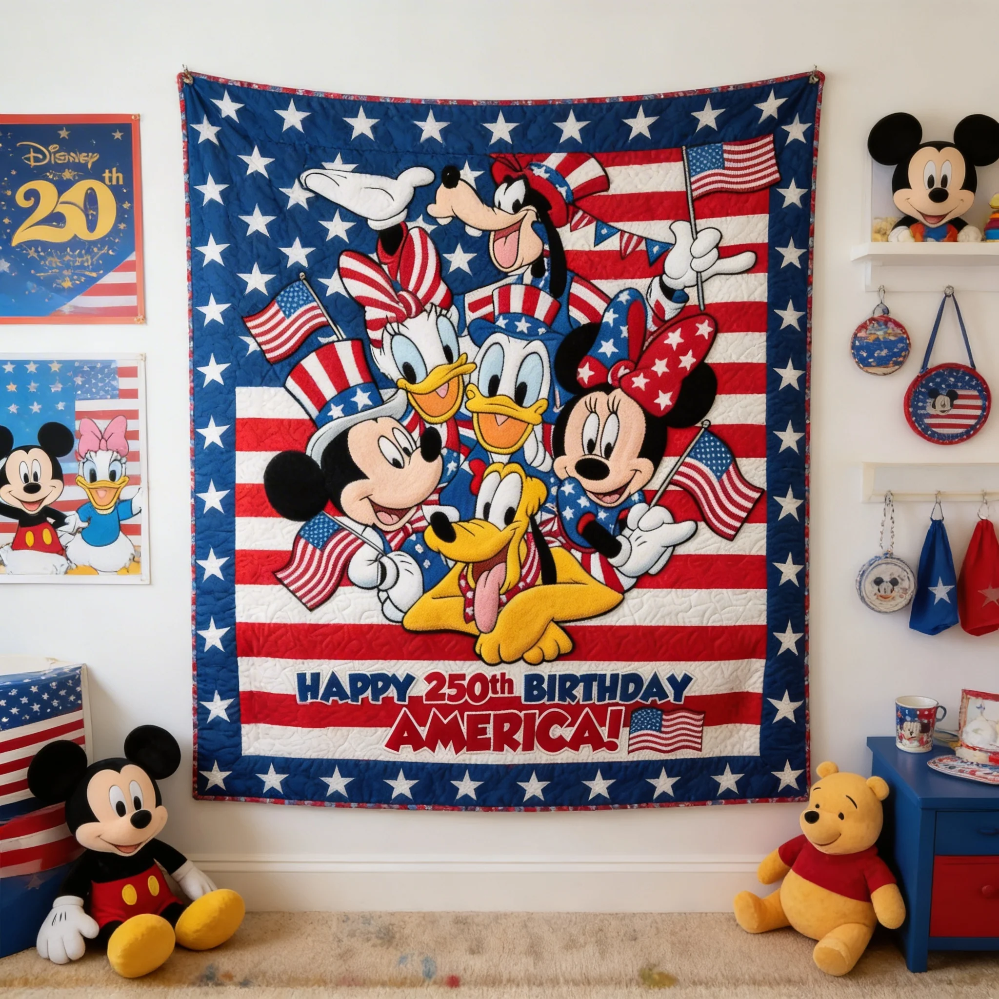 MkMo Magic Mouse Celebrate 250th Anniversary Of USA - Personalized Blanket - Gift For Movie Fans, Patriots, Family NL122