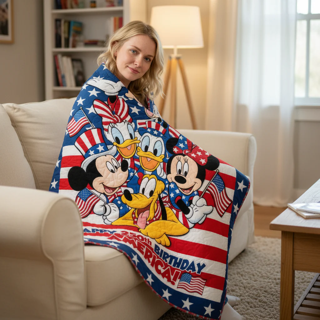 MkMo Magic Mouse Celebrate 250th Anniversary Of USA - Personalized Blanket - Gift For Movie Fans, Patriots, Family NL122 - Image 4