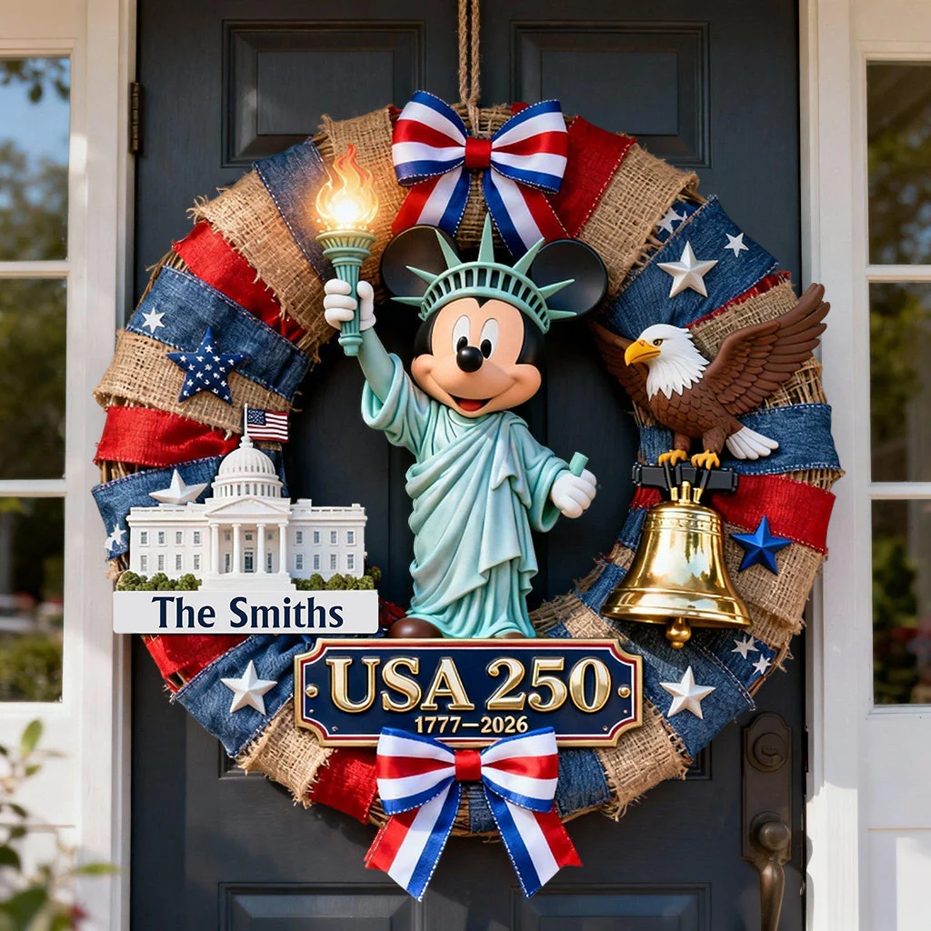 MkMo Magic Mouse Celebrate 250th Anniversary - Personalized Custom Shaped Wood Sign - Gift For Patriots NL122