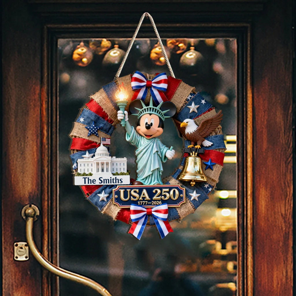 MkMo Magic Mouse Celebrate 250th Anniversary - Personalized Custom Shaped Wood Sign - Gift For Patriots NL122 - Image 3