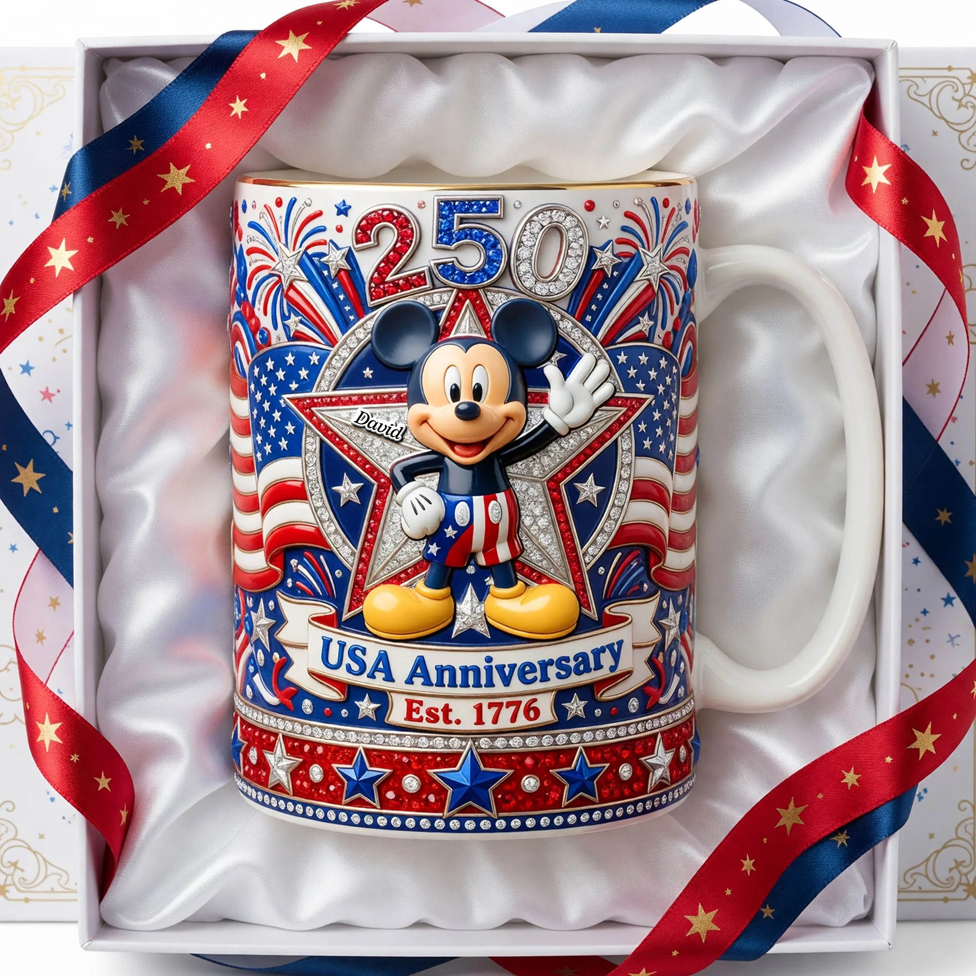 MkMo Magic Mouse Celebrate 250th Anniversary USA - Personalized Coffee Mug - Gift For Patriots - Image 3