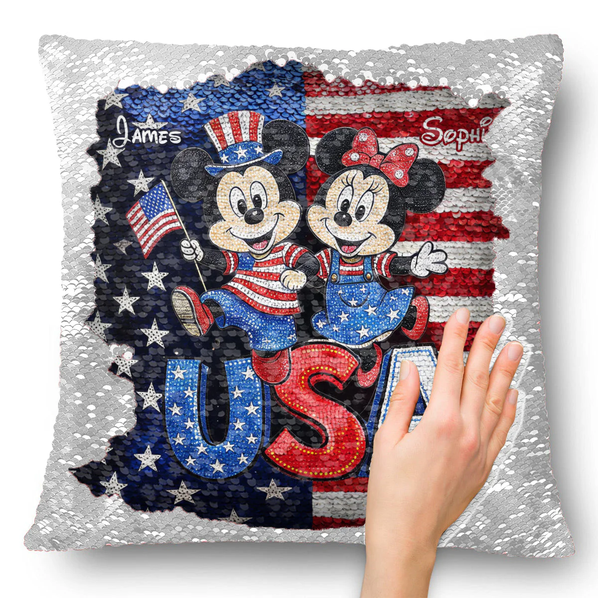 MkMo Magic Mouse Celebrate USA 250 Years Anniversary - Personalized Pillow - Gift For Patriots - Image 12